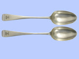 *Irish* - Pair of Antique Cork Plain Silver Tablespoons - Terry