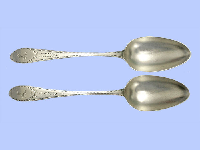 *Irish* - Pair of Antique Cork Brightcut Silver Tablespoons